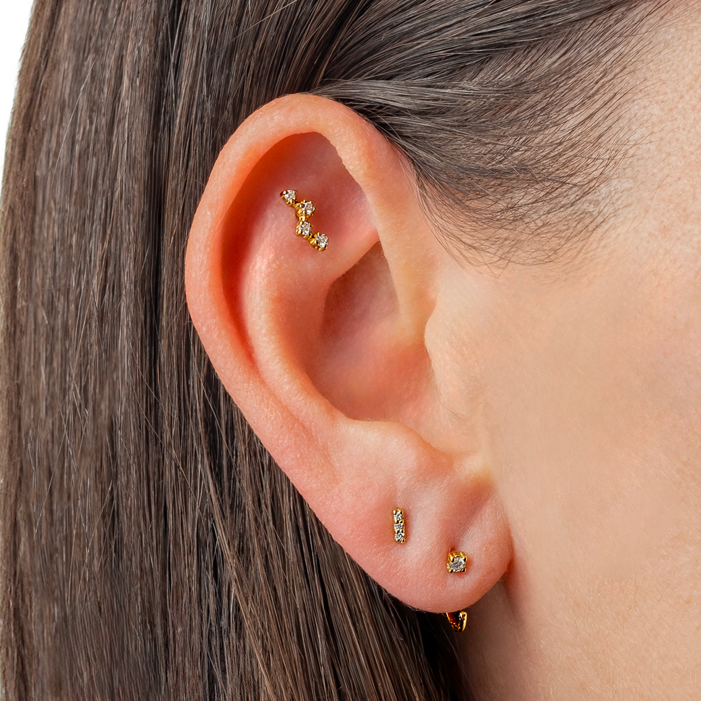 Piercing mini pavé diamants Halo